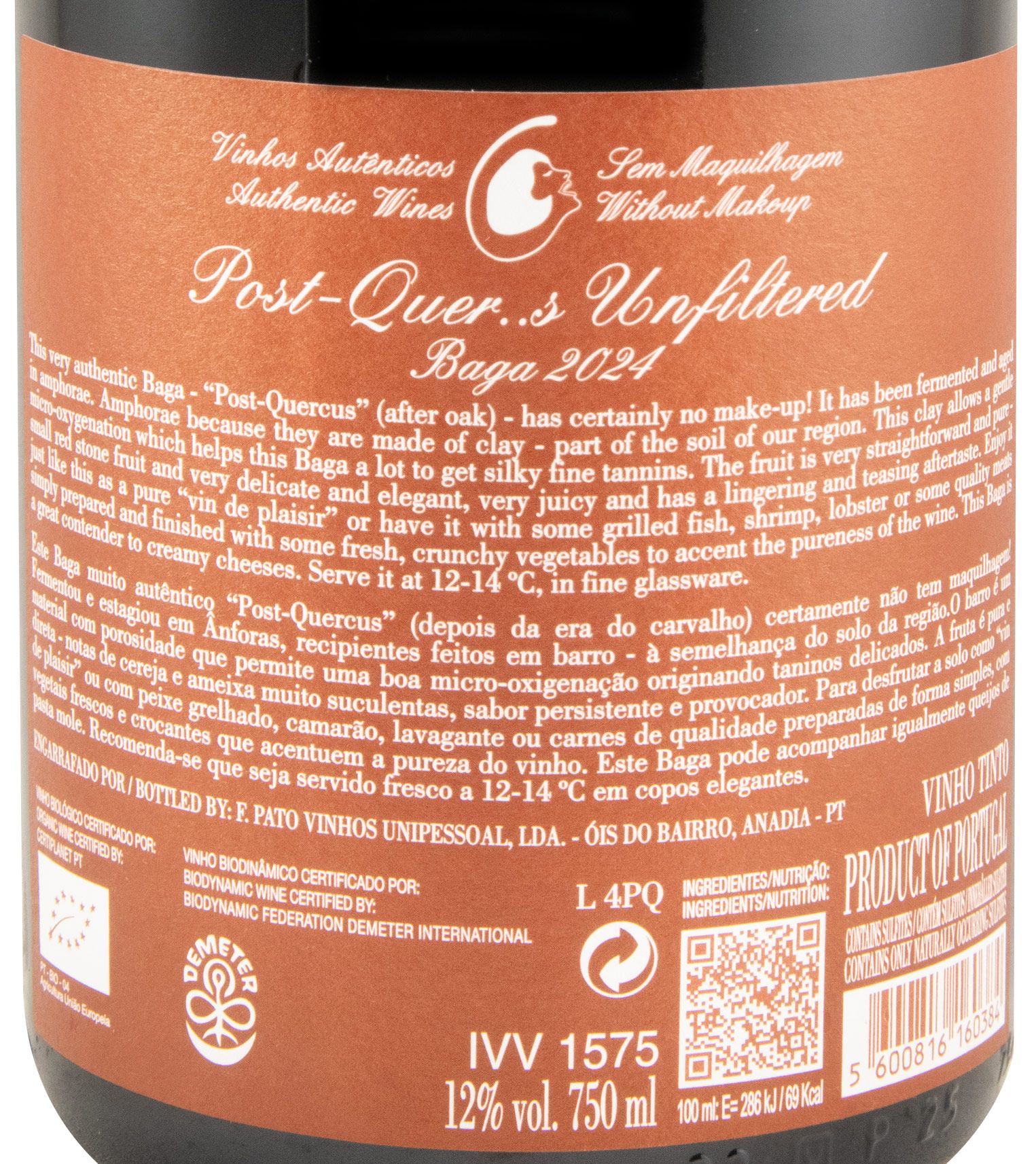 2024 Filipa Pato Post-Quercus Baga organic red (damaged label)