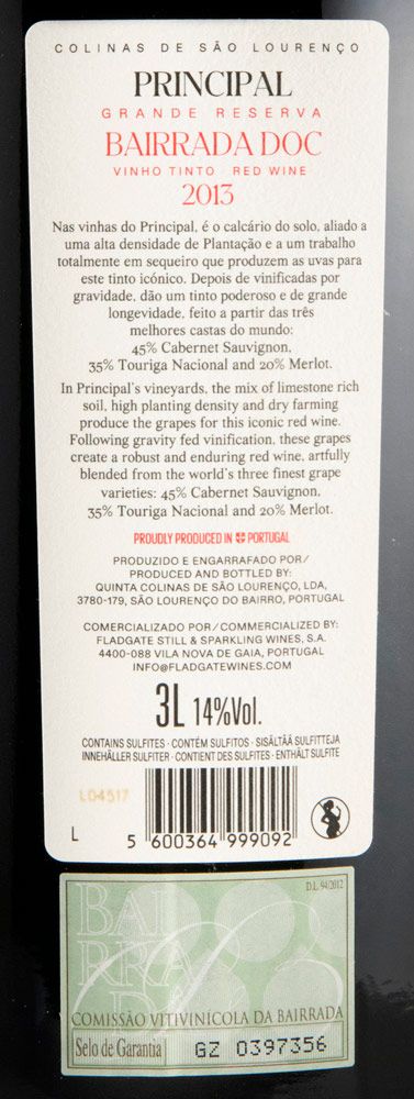 2013 Principal Grande Reserva tinto 3L