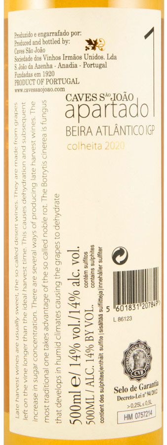 2020 Caves São João Apartado 1 Colheita Tardia white 50cl