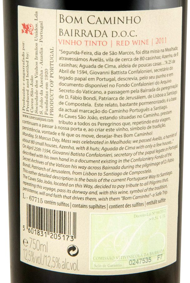 2011 Caves São João Bom Caminho tinto