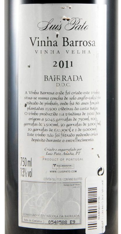 2011 Luís Pato Vinha Barrosa red