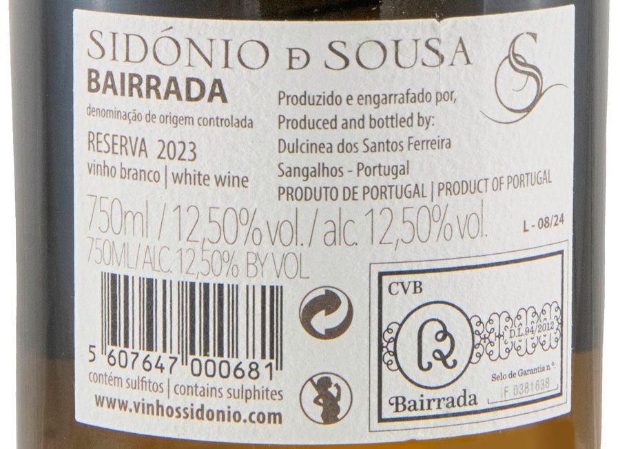 2023 Sidónio de Sousa Reserva branco