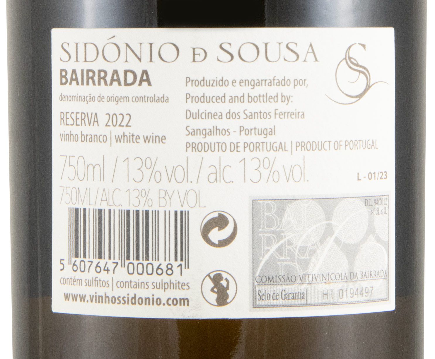 2022 Sidónio de Sousa Reserva branco