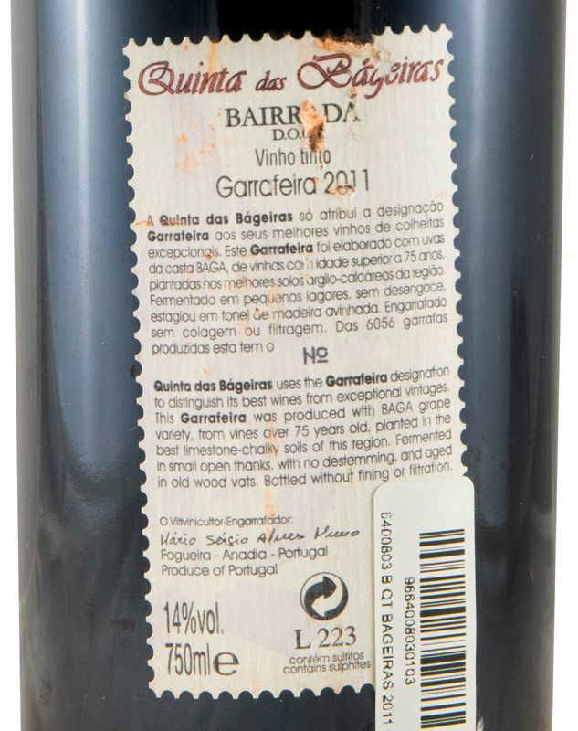2011 Quinta das Bágeiras Garrafeira tinto