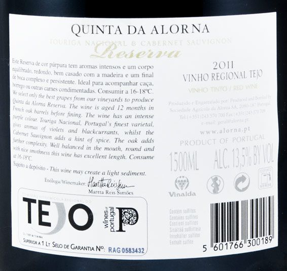 2011 Quinta da Alorna Reserva red 1.5L