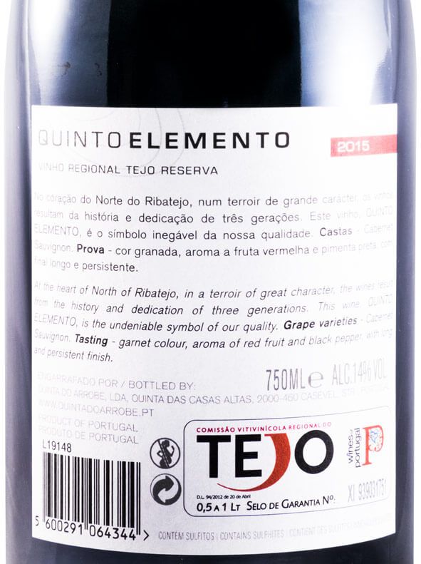 2015 Quinto Elemento Cabernet Sauvignon Reserva red