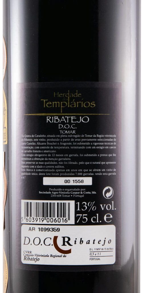 2002 Herdade dos Templários Garrafeira tinto