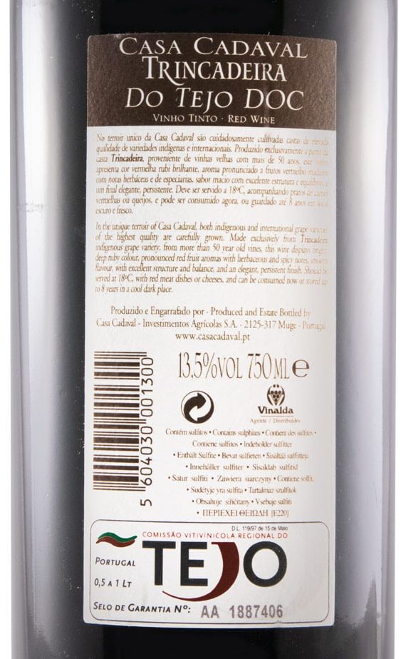 2008 Casa Cadaval Trincadeira Vinhas Velhas tinto