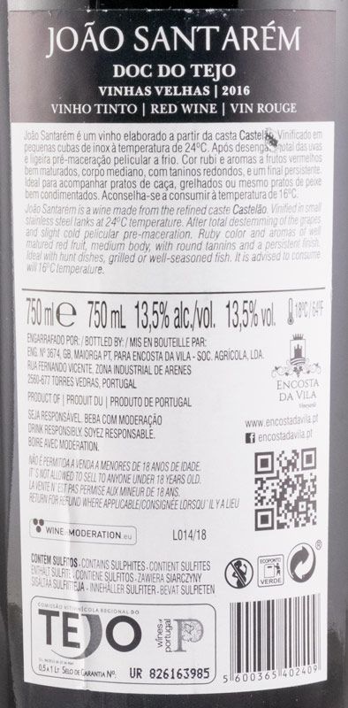 2016 João Santarém Vinhas Velhas tinto