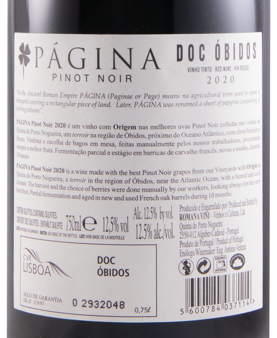 2020 Página Pinot Noir tinto