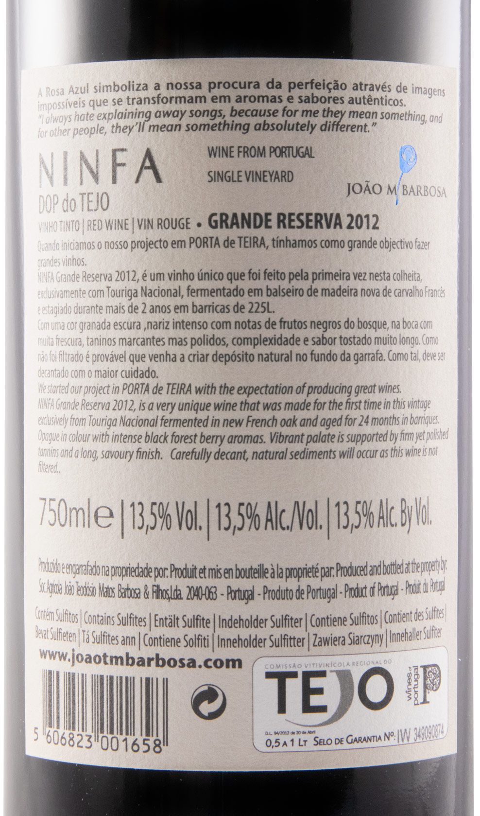 2012 Ninfa Grande Reserva tinto