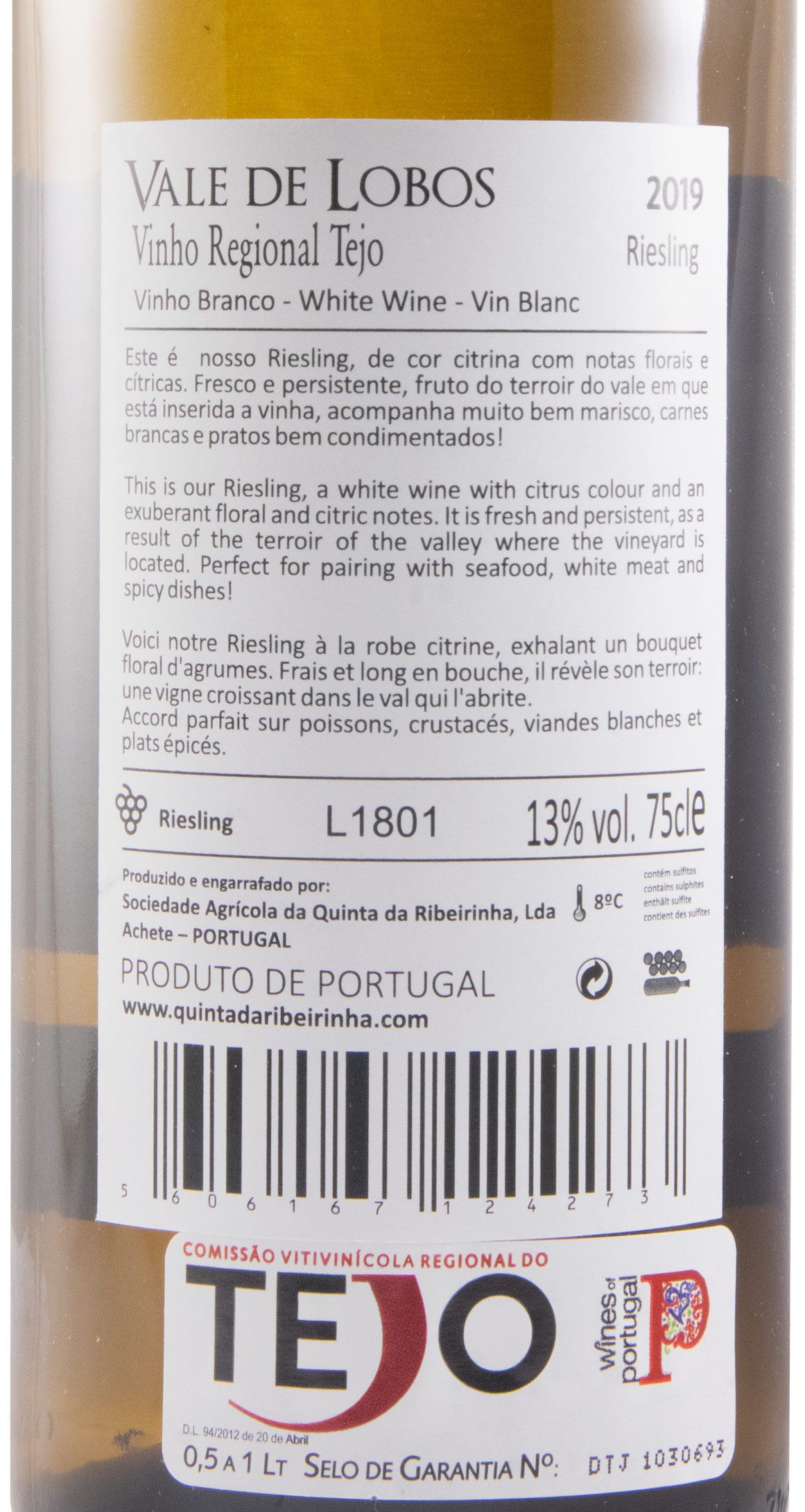 2019 Vale de Lobos Riesling white