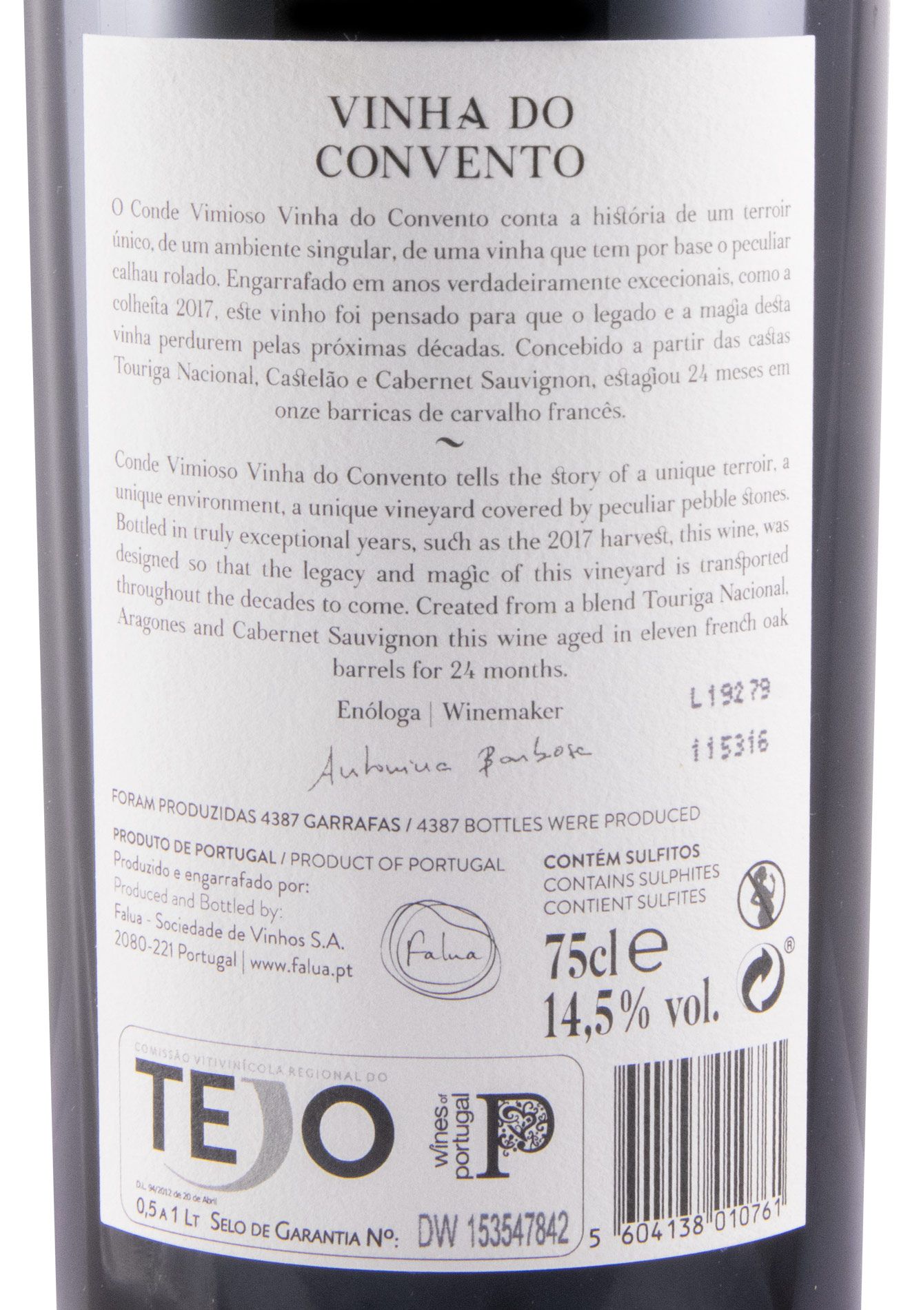 2017 Conde Vimioso Vinha do Convento Edição Limitada tinto
