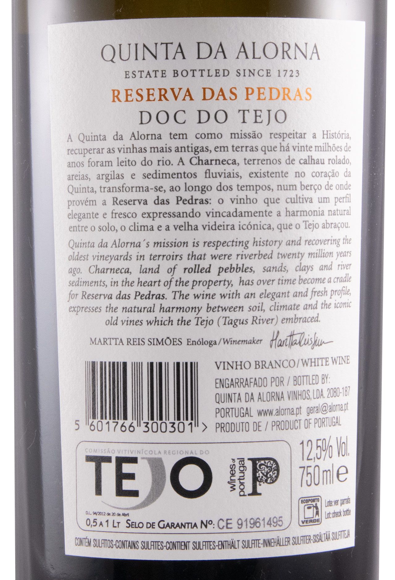 2018 Quinta da Alorna Reserva das Pedras Fernão Pires branco