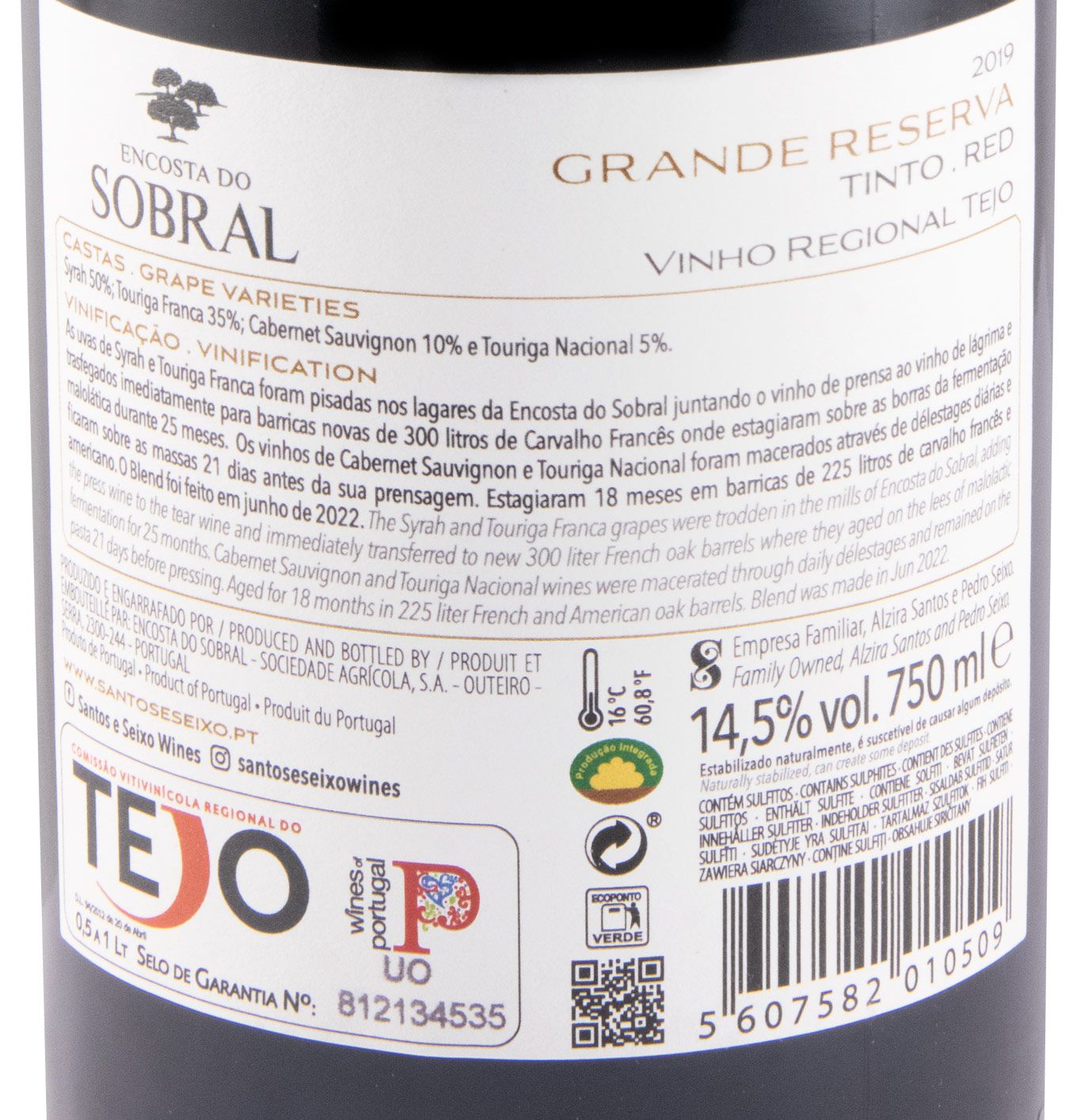 2019 Encosta do Sobral Grande Reserva tinto