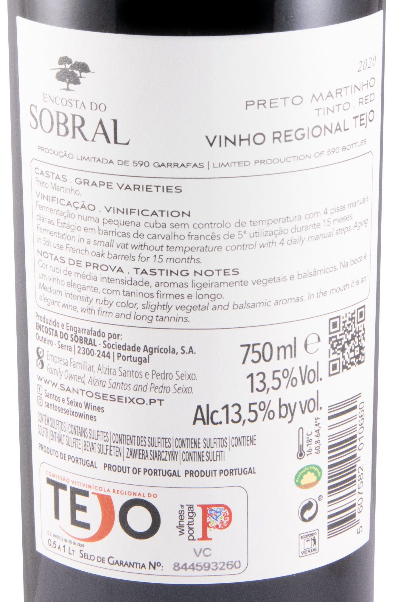 2020 Encosta do Sobral Preto Martinho Special Edition red