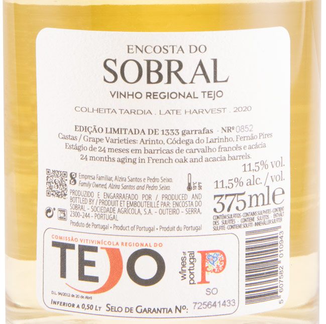 2020 Encosta do Sobral Late Harvest white 37.5cl