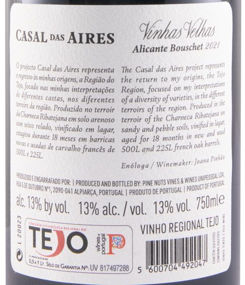 2021 Casal das Aires Vinhas Velhas Alicante Bouschet tinto