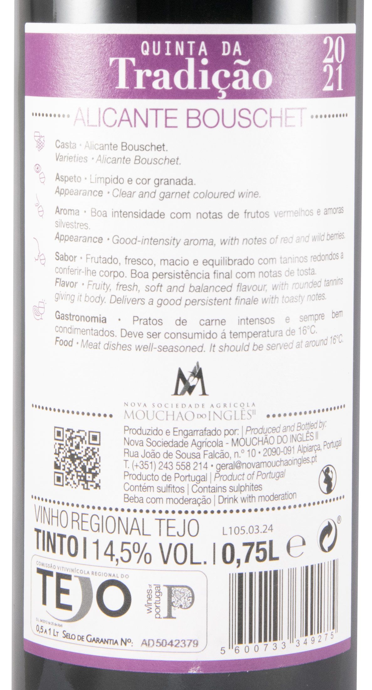 2021 Quinta da Tradição Alicante Bouschet red
