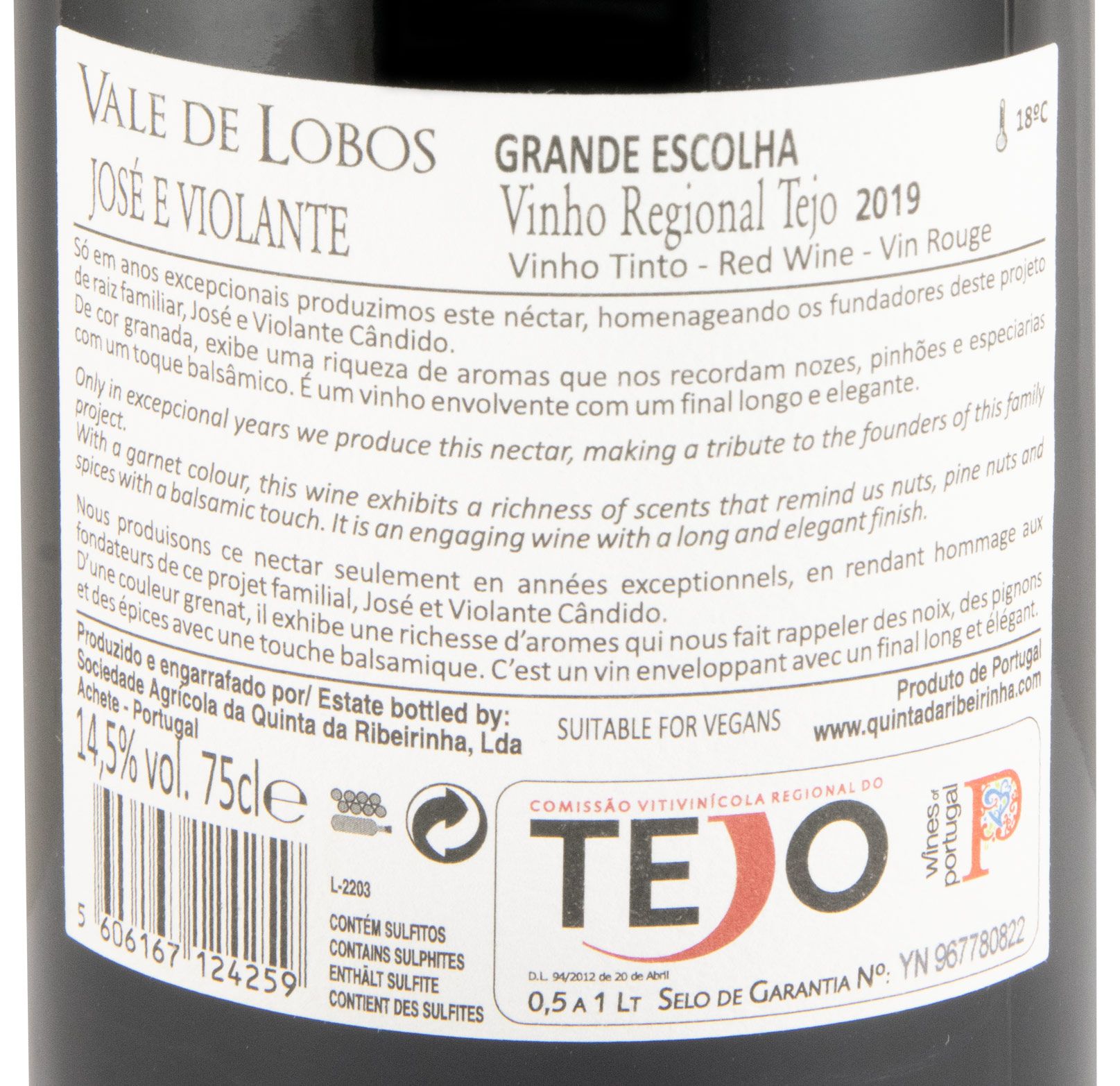 2019 Vale de Lobos José & Violante Grande Escolha tinto