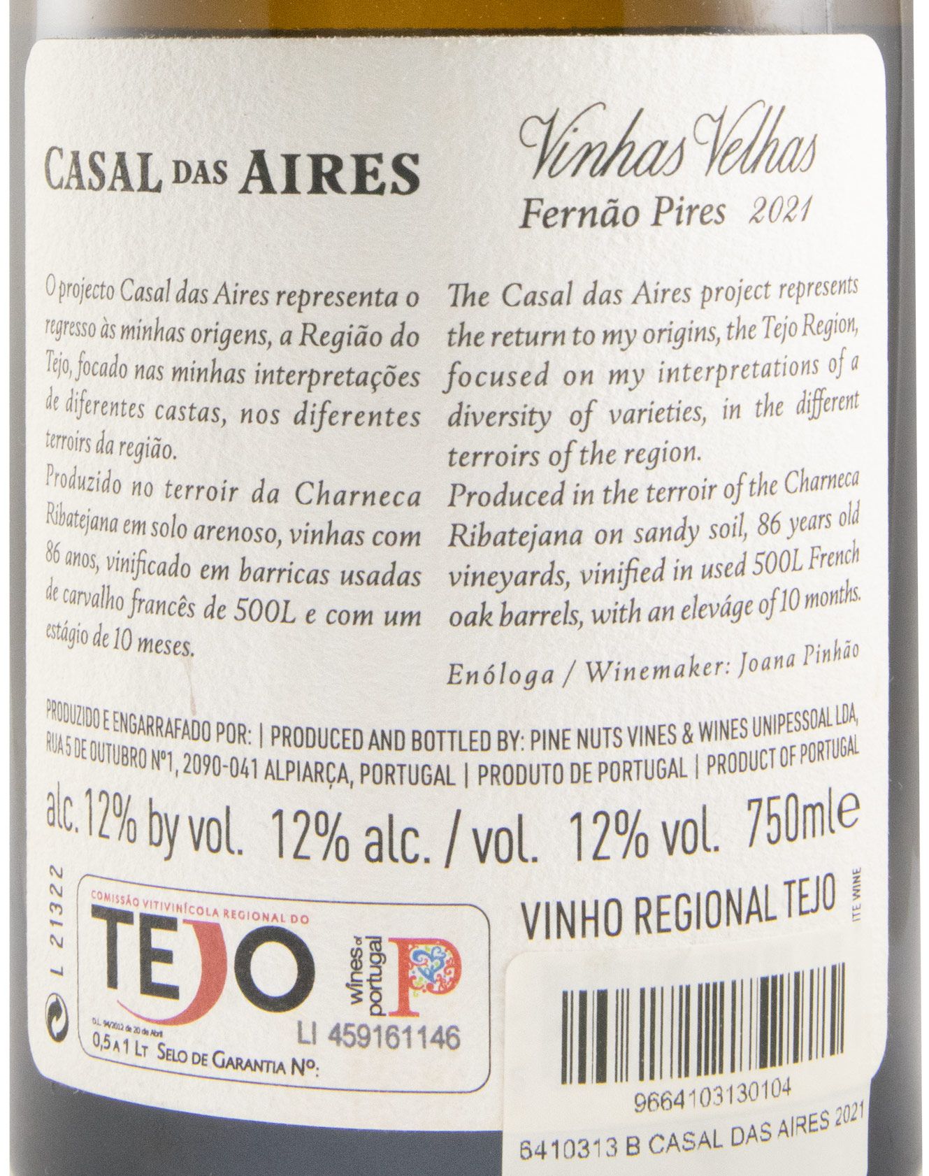 2021 Casal das Aires Vinhas Velhas Fernão Pires branco