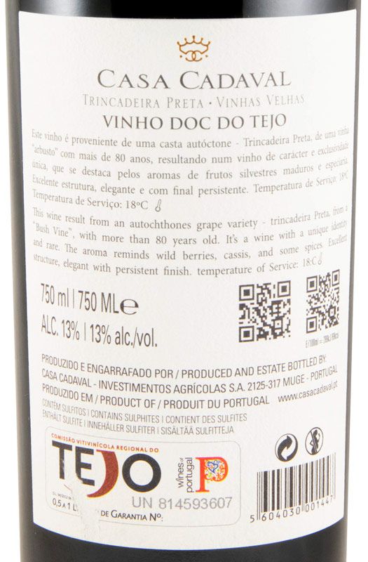 2023 Casa Cadaval Trincadeira Preta Vinhas Velhas tinto