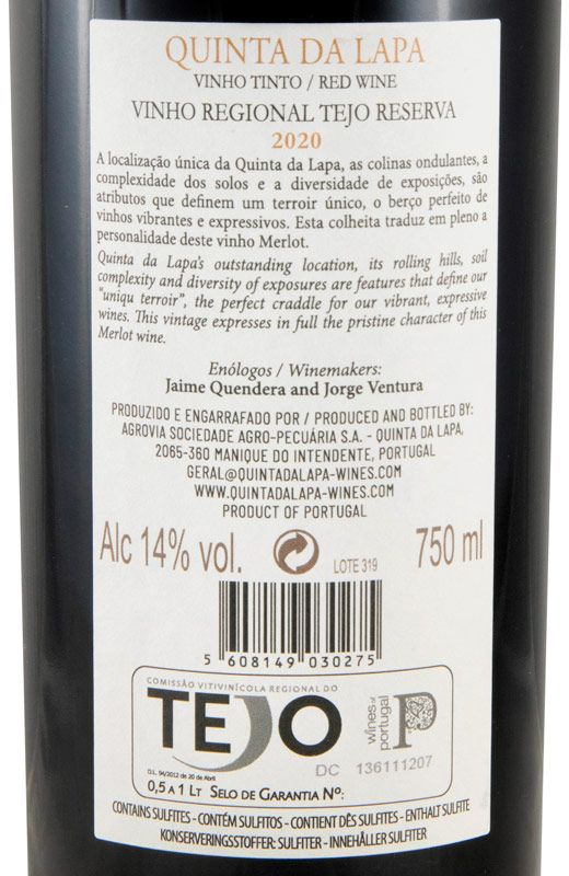 2020 Quinta da Lapa Merlot Reserva red