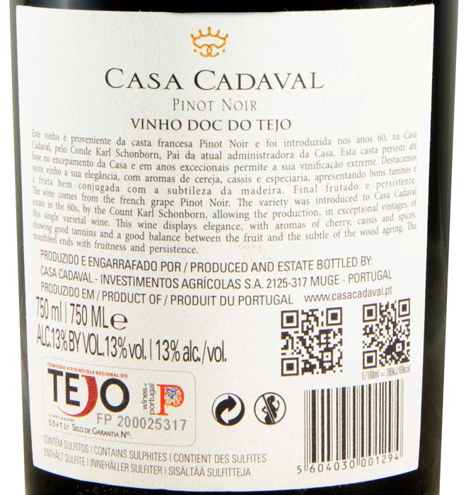 2023 Casa Cadaval Pinot Noir tinto