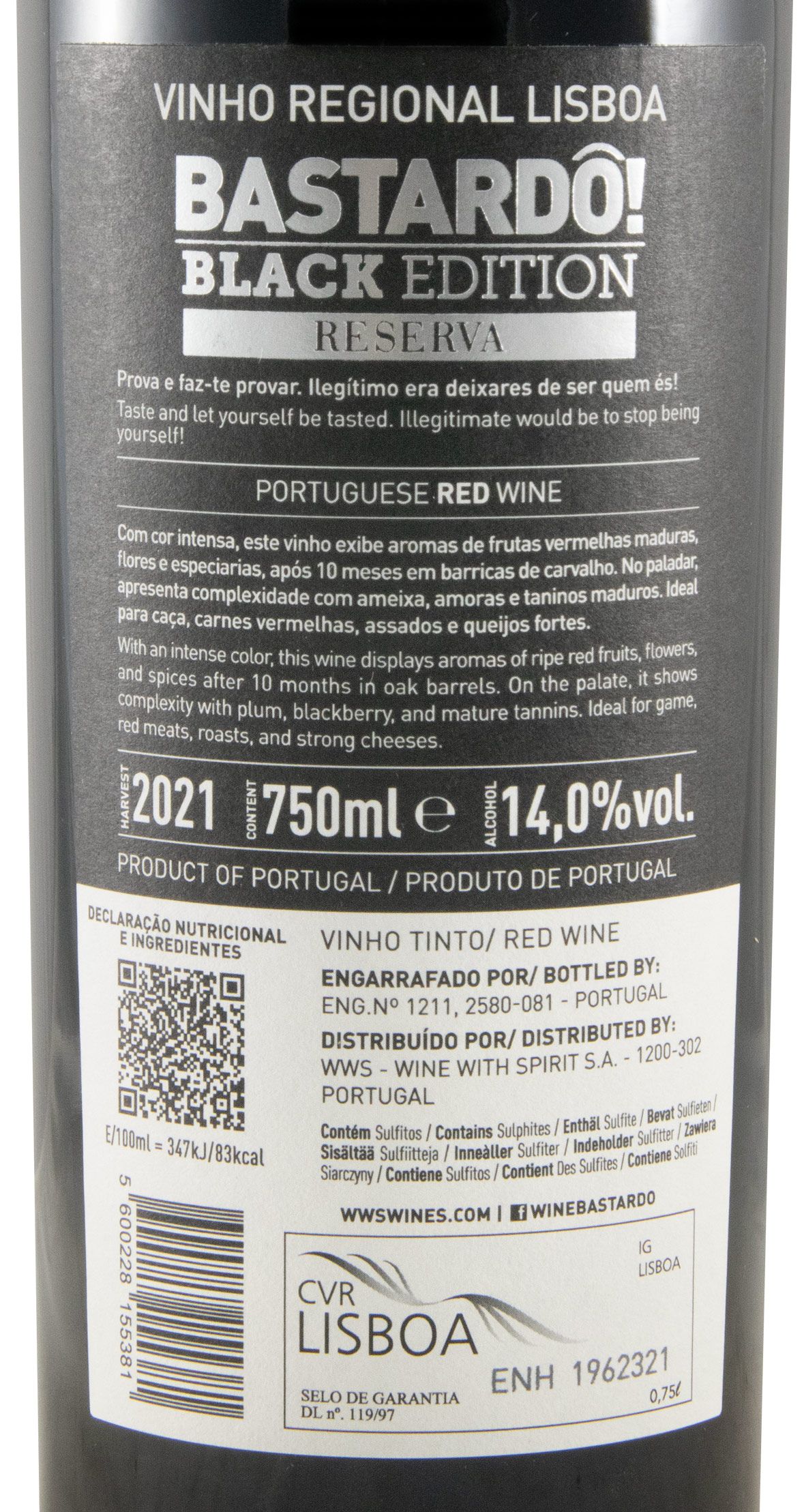 2021 Bastardô! Black Edition Reserva red