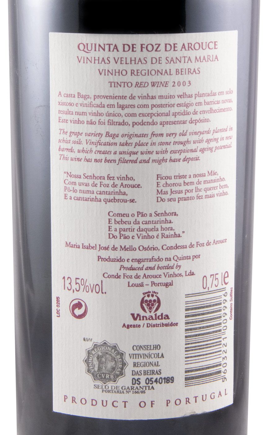 2003 Quinta de Foz de Arouce Vinhas Velhas de Santa Maria tinto