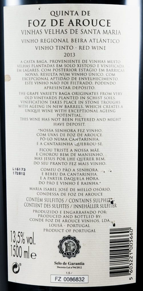2013 Quinta de Foz de Arouce tinto 1,5L
