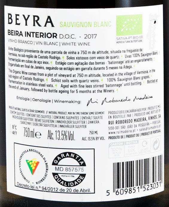 2017 Beyra Sauvignon Blanc white