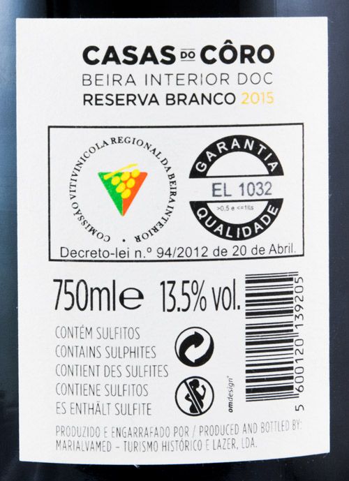 2015 Casas do Côro Reserva branco
