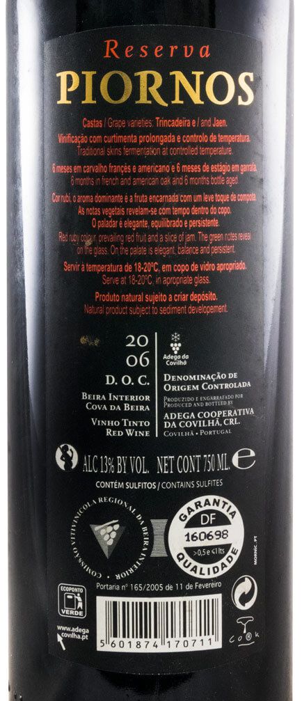2006 Piornos Reserva tinto
