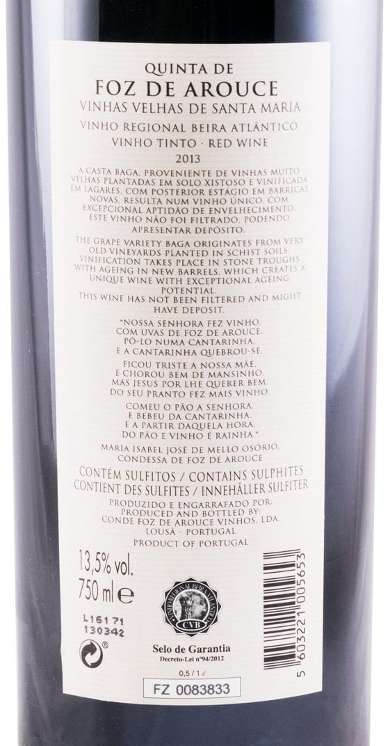 2013 Quinta de Foz de Arouce Vinhas Velhas de Santa Maria tinto