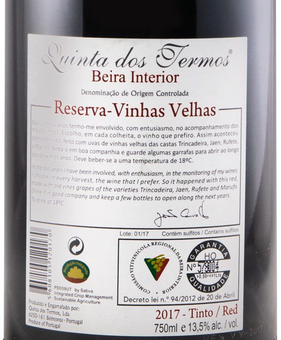 2017 Quinta dos Termos Vinhas Velhas Reserva tinto
