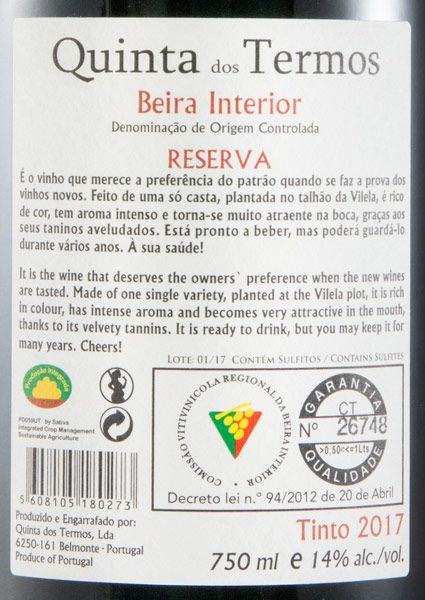 2017 Quinta dos Termos Reserva do Patrão red