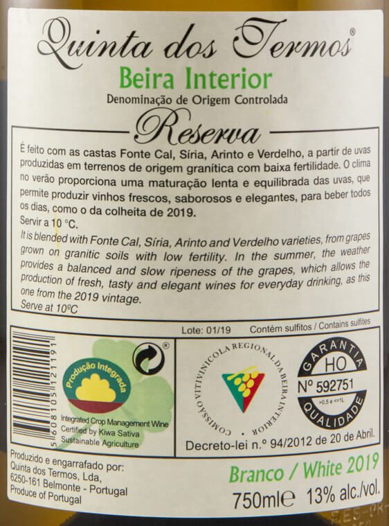 2019 Quinta dos Termos Reserva white