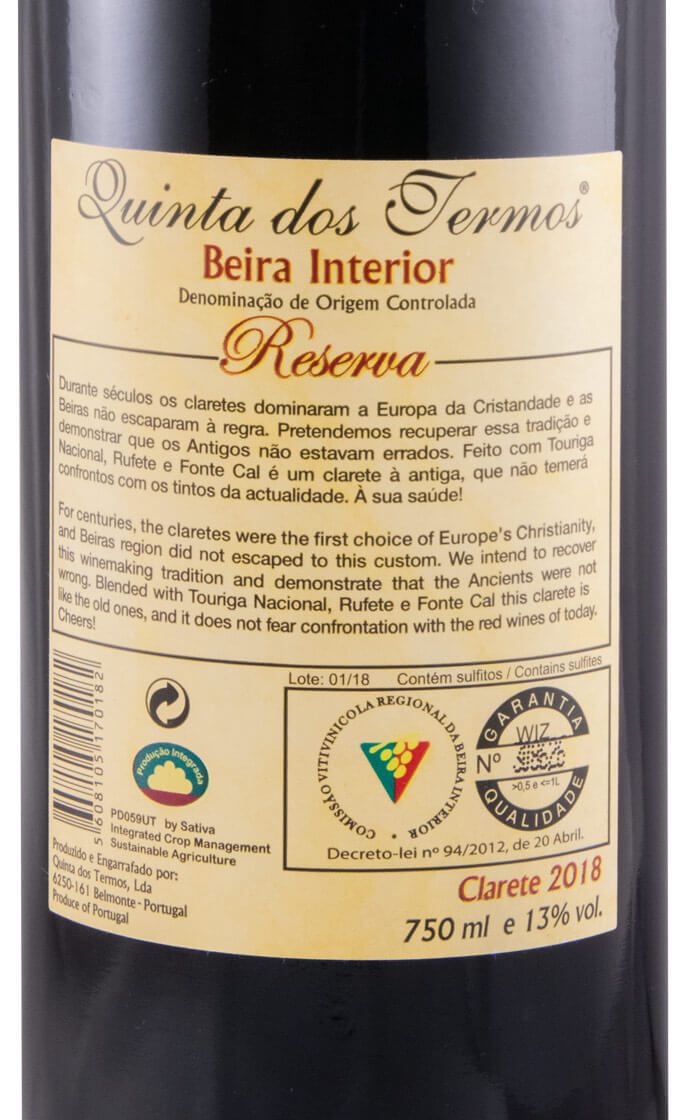 2018 Clarete Quinta dos Termos Reserva
