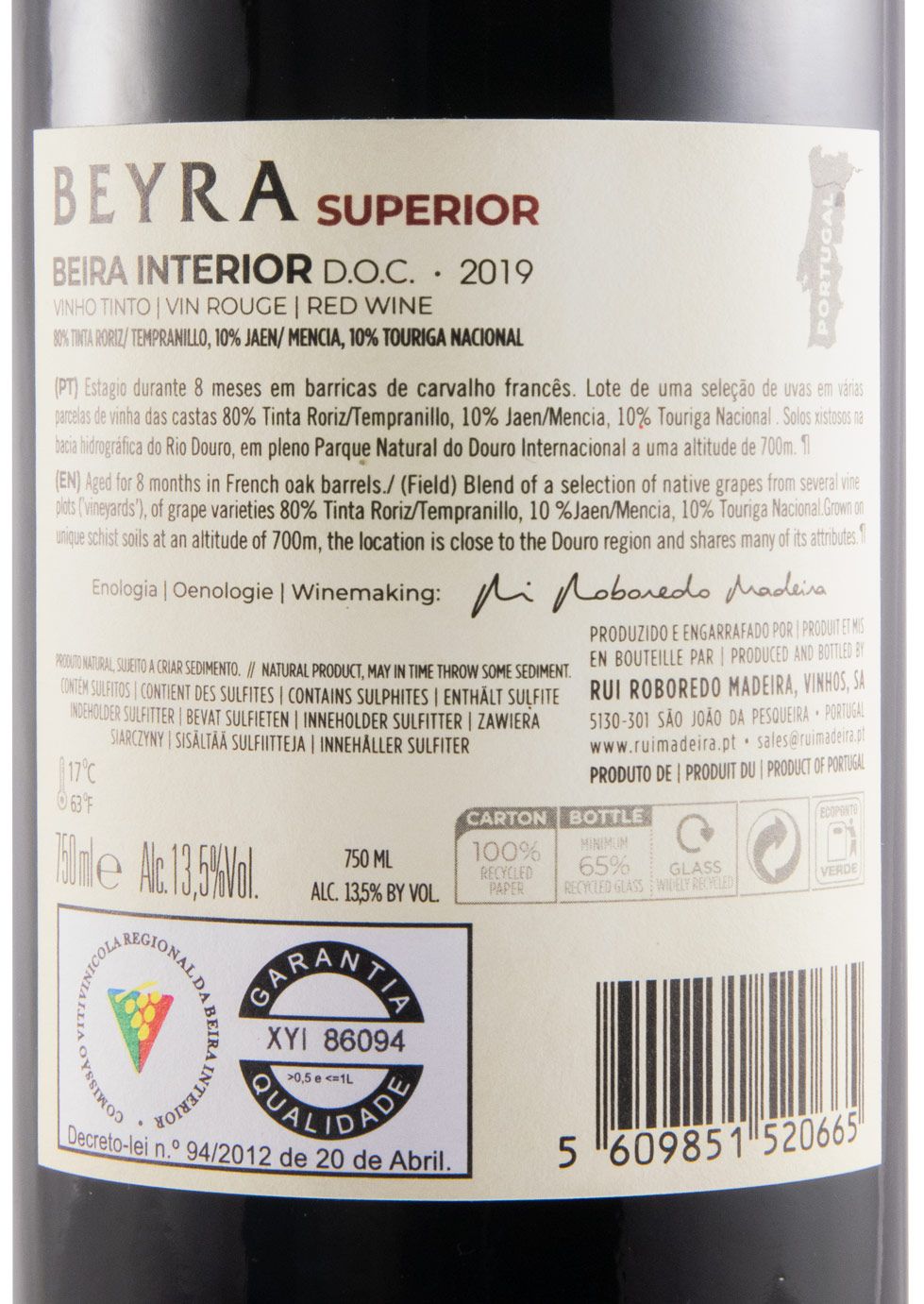 2019 Beyra Superior tinto