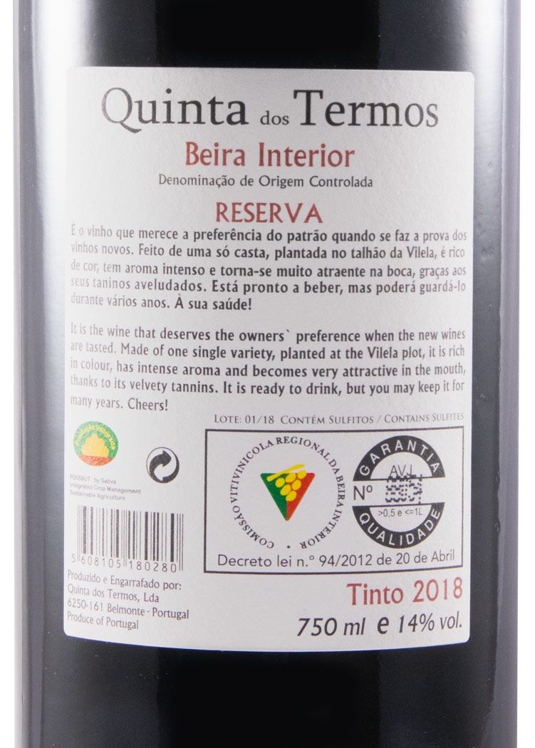2018 Quinta dos Termos Reserva do Patrão tinto