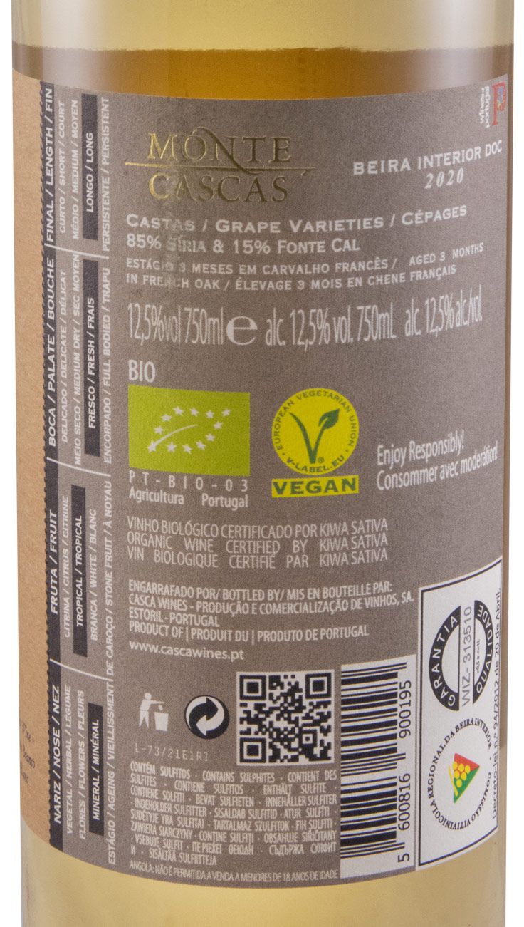 2020 Monte Cascas organic white