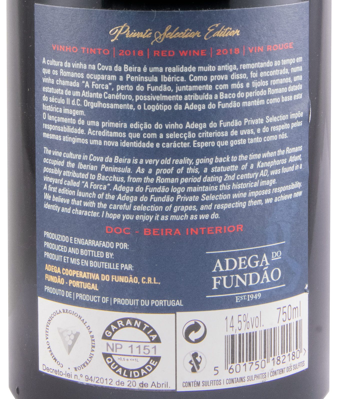 2018 Adega do Fundão Private Selection Vinhas Velhas Limited Edition red
