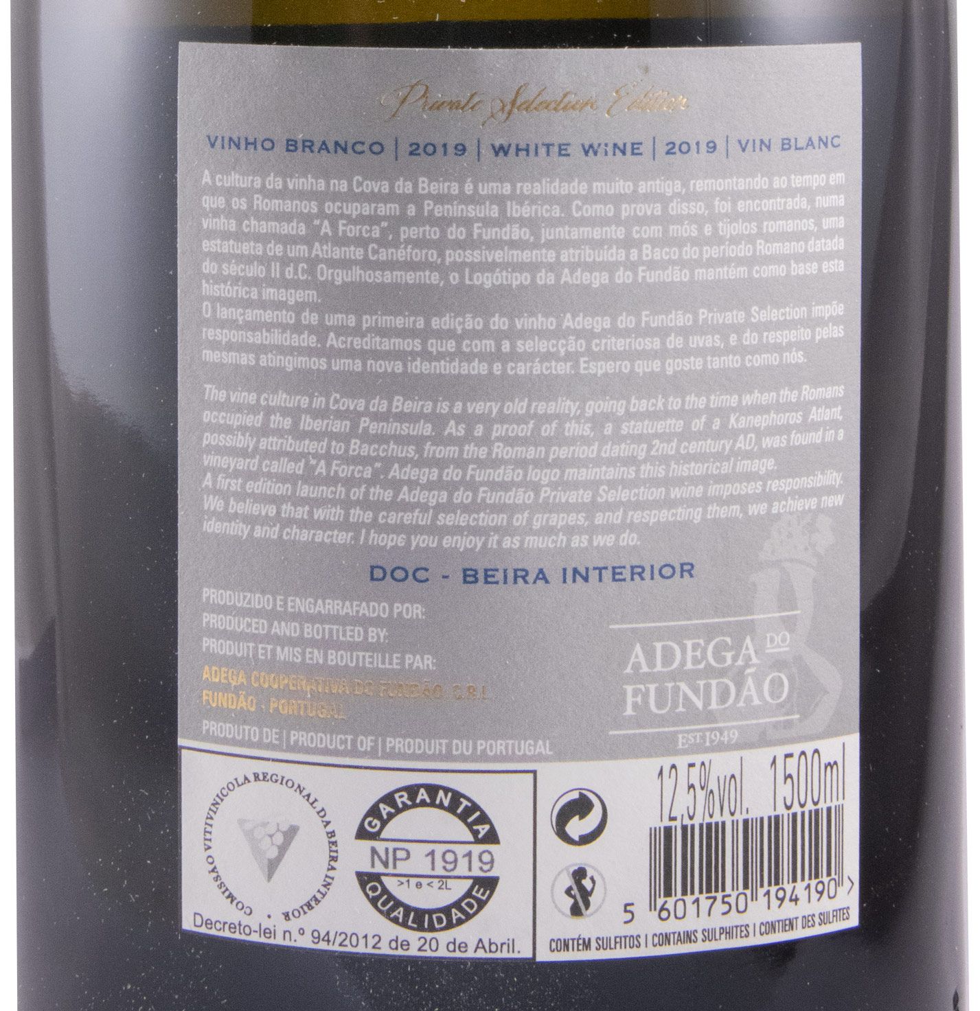 2019 Adega do Fundão Private Selection Vinhas Velhas Limited Edition white 1.5L