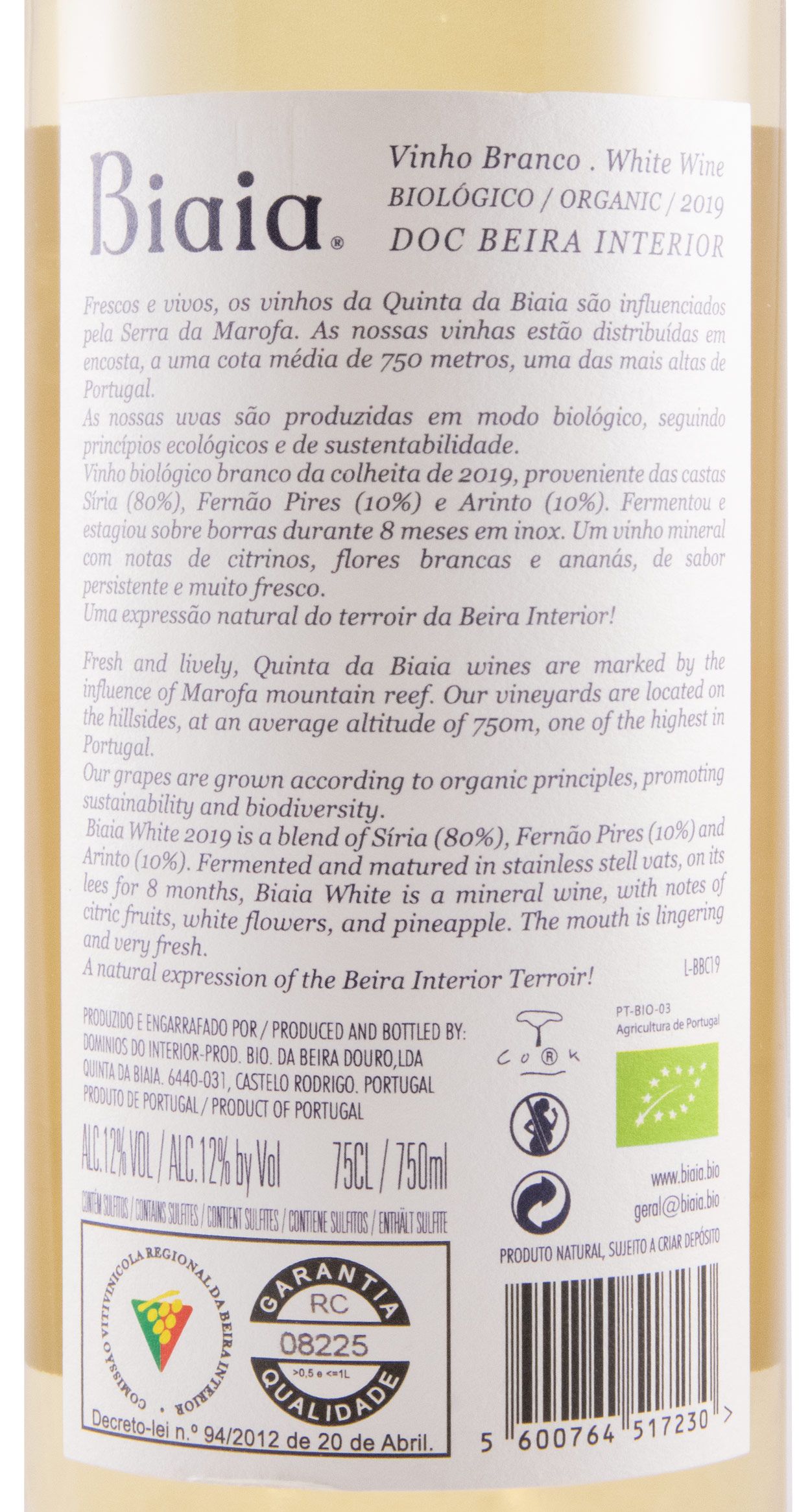 2019 Biaia biológico branco