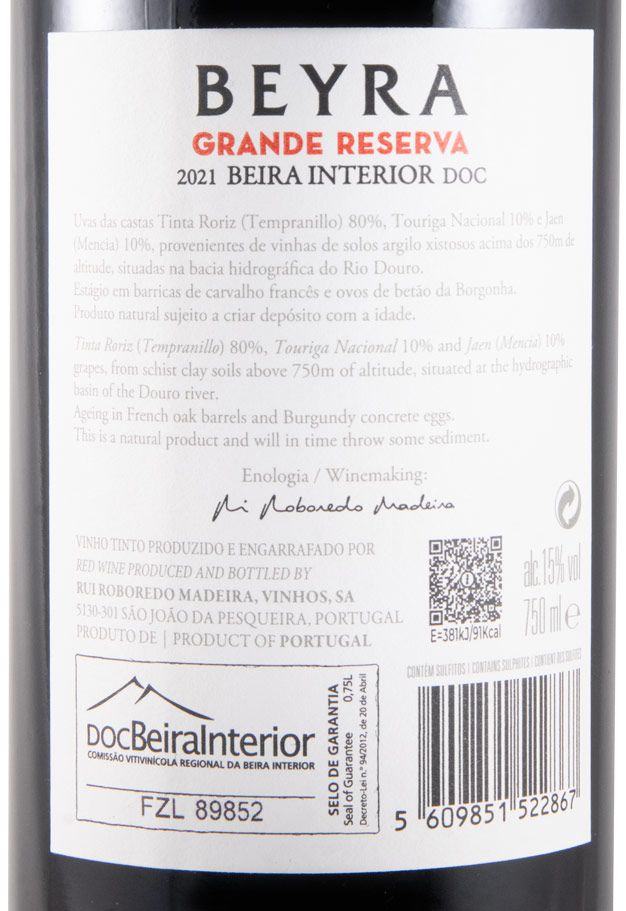 2021 Beyra Grande Reserva red