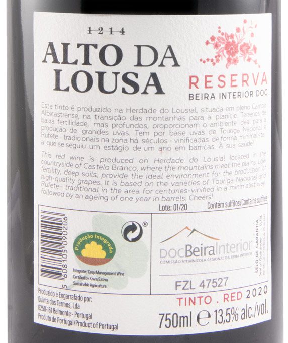 2020 Alto da Lousa Reserva tinto