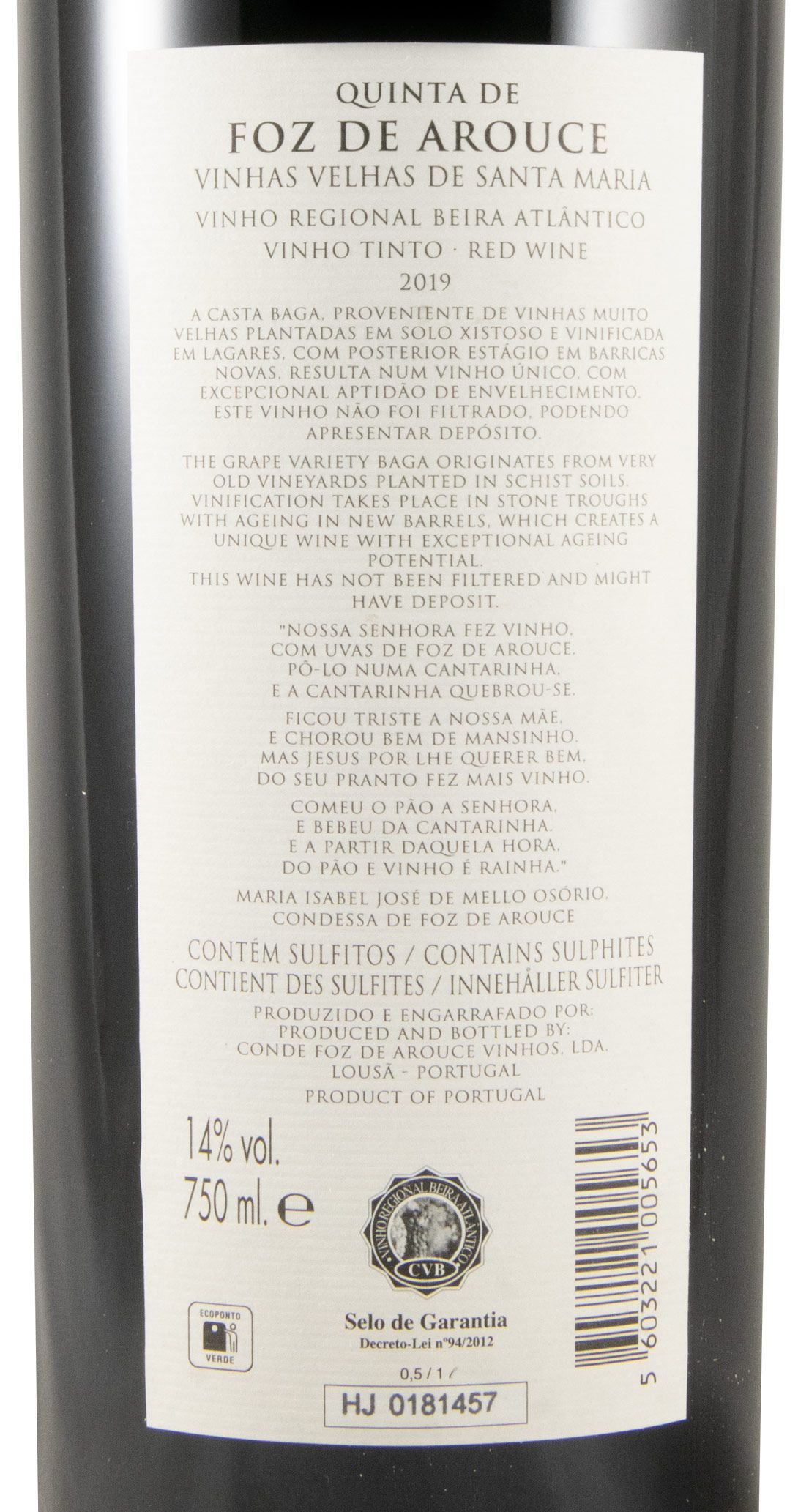2019 Quinta de Foz de Arouce Vinhas Velhas tinto