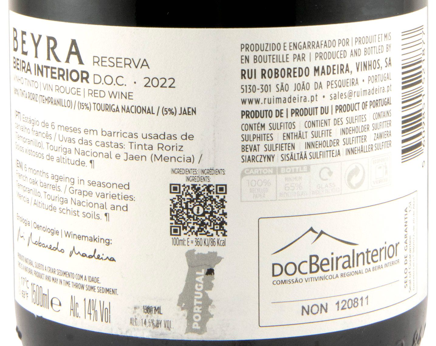 2022 Beyra Reserva tinto 1,5L