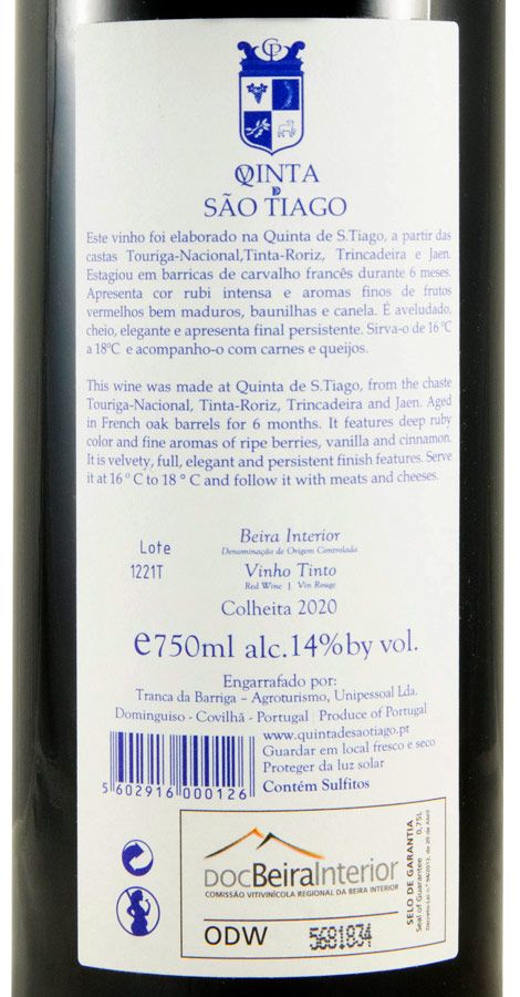 2020 Quinta de São Tiago red